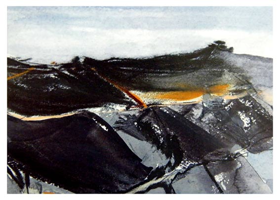 Abstract Landscape Artwork by Jilly Cobbe inspired by Bodmin Moor