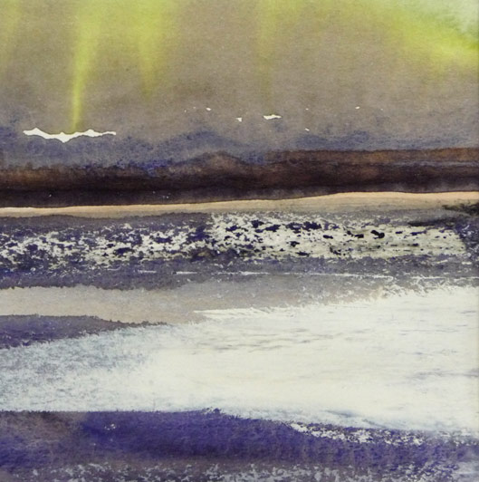 Abstract Landscape Painting inspired by the Estuary Waters at Arlingham by Artist Jilly Cobbe