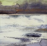 Abstract Landscape Painting inspired by the Estuary Waters at Arlingham by Artist Jilly Cobbe