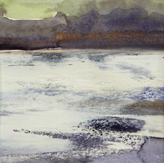 Abstract Landscape Painting inspired by the Estuary Waters at Arlingham by Artist Jilly Cobbe